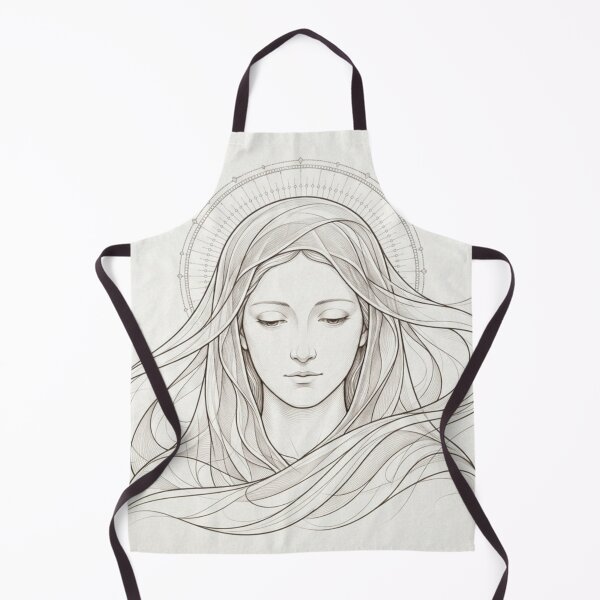 Item preview, Virgin Mary Illustration Light Background Sacred Art designed and sold by MantoSagrado.