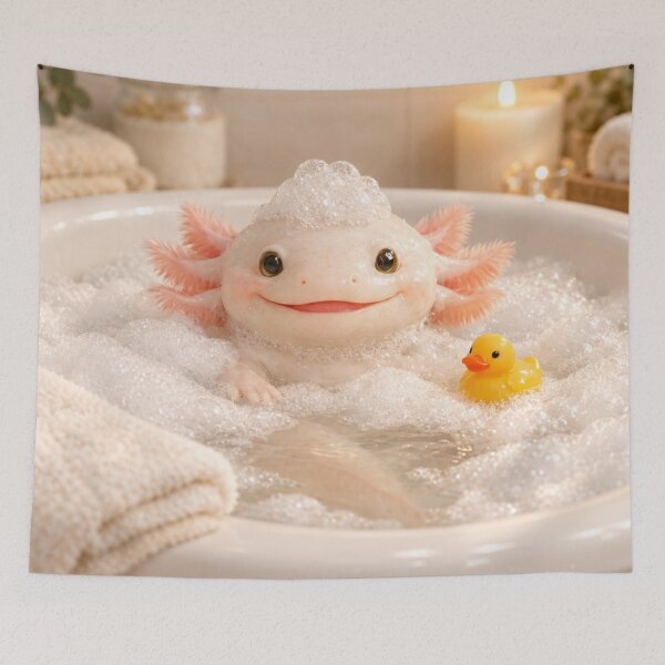 Item preview, Albino Axolotl Bathtub designed and sold by Sillytoe.
