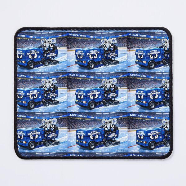 Item preview, Tusky the Utah Mammoth Driving the Zamboni at Delta Center  Ice Arena Cartoon Art designed and sold by The Art Queen Of Michigan .
