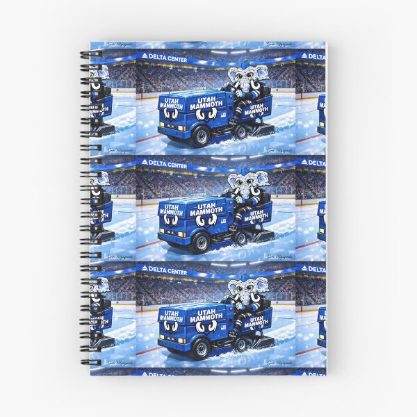 Item preview, Tusky the Utah Mammoth Driving the Zamboni at Delta Center  Ice Arena Cartoon Art designed and sold by The Art Queen Of Michigan .