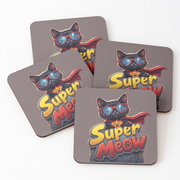 Item preview, Super Meow Funny Superhero Cat Comic Book Design designed and sold by Retro Whiskers.