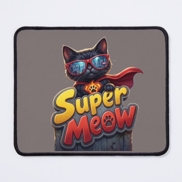 Item preview, Super Meow Funny Superhero Cat Comic Book Design designed and sold by Retro Whiskers.