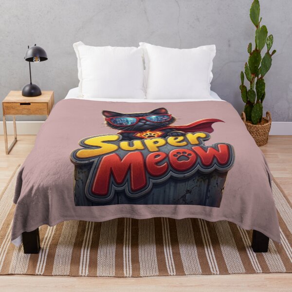 Item preview, Super Meow Funny Superhero Cat Comic Book Design designed and sold by Retro Whiskers.