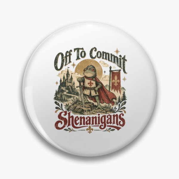 Item preview, Off To Commit Shenanigans Fantasy Frog Knight Mischievous Humor designed and sold by HumansStuck12.