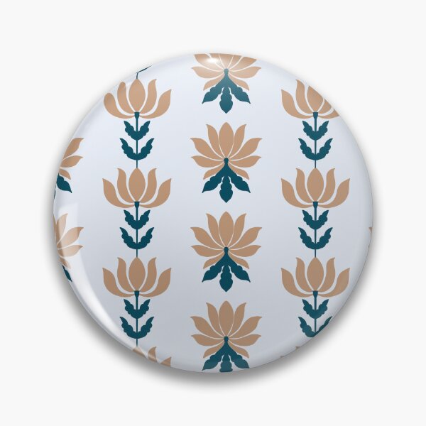 Item preview, Modern Boho Block Print Stripe | Terracotta, Navy & Light Blue Floral Pattern designed and sold by Rukhscreations.