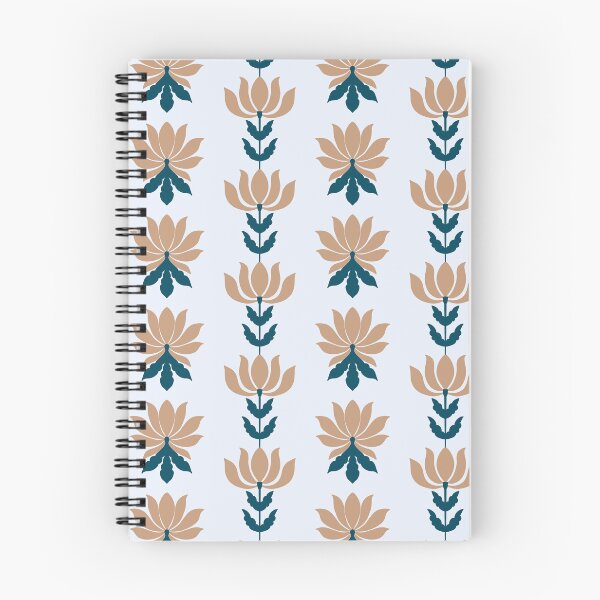 Item preview, Modern Boho Block Print Stripe | Terracotta, Navy & Light Blue Floral Pattern designed and sold by Rukhscreations.