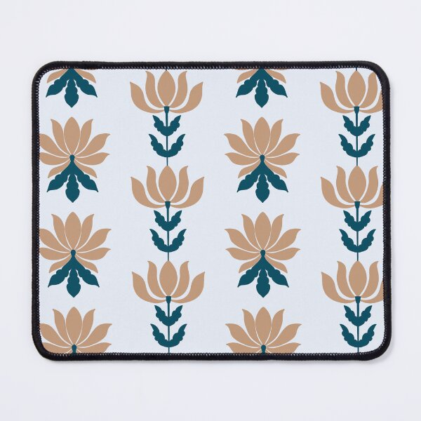 Item preview, Modern Boho Block Print Stripe | Terracotta, Navy & Light Blue Floral Pattern designed and sold by Rukhscreations.