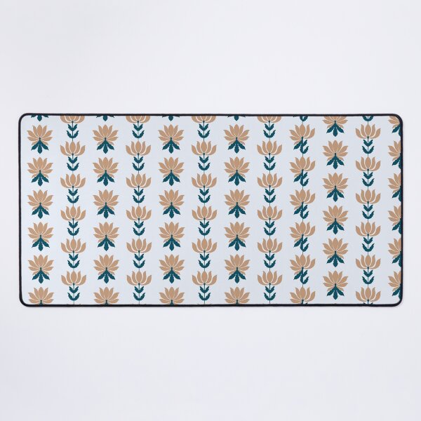 Item preview, Modern Boho Block Print Stripe | Terracotta, Navy & Light Blue Floral Pattern designed and sold by Rukhscreations.