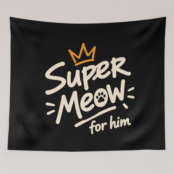 Item preview, Super Meow For Him Funny Cat Dad Gift Crown Paw Print designed and sold by Retro Whiskers.