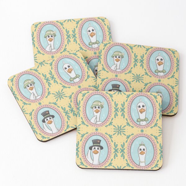 Item preview, Cute silly dressed up duck framed pictures pattern designed and sold by SketchedRealm.