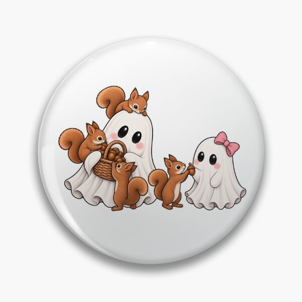 Item preview, Cute Ghosts Feeding Squirrels designed and sold by House Of Hauntlings.