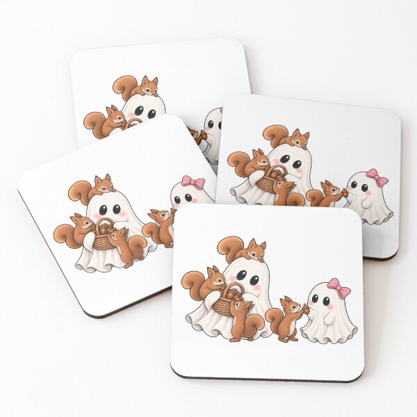 Item preview, Cute Ghosts Feeding Squirrels designed and sold by Seasons & Reasons.