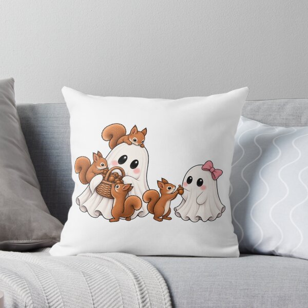 Item preview, Cute Ghosts Feeding Squirrels designed and sold by House Of Hauntlings.