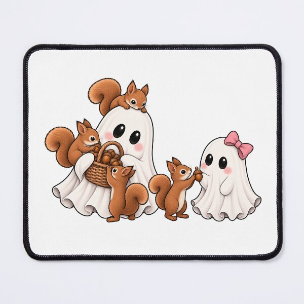 Item preview, Cute Ghosts Feeding Squirrels designed and sold by House Of Hauntlings.