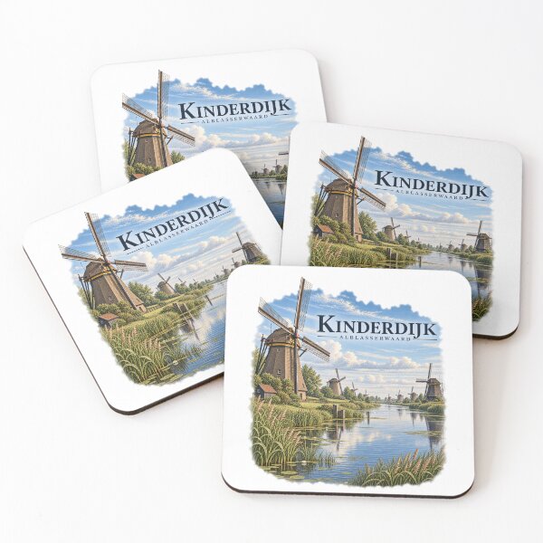 Item preview, Kinderdijk Windmills Netherlands Polder Heritage Art designed and sold by Larkfound Studio.