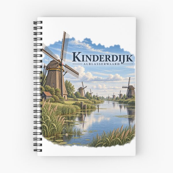 Item preview, Kinderdijk Windmills Netherlands Polder Heritage Art designed and sold by Larkfound Studio.