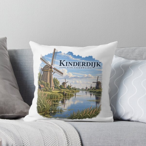 Item preview, Kinderdijk Windmills Netherlands Polder Heritage Art designed and sold by Larkfound Studio.