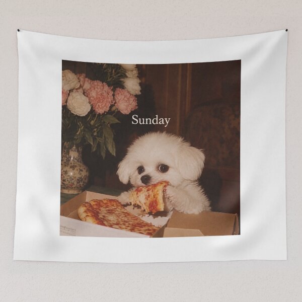 Item preview, Sunday Mood: Pizza and Puppy designed and sold by Pretty Unhinged.