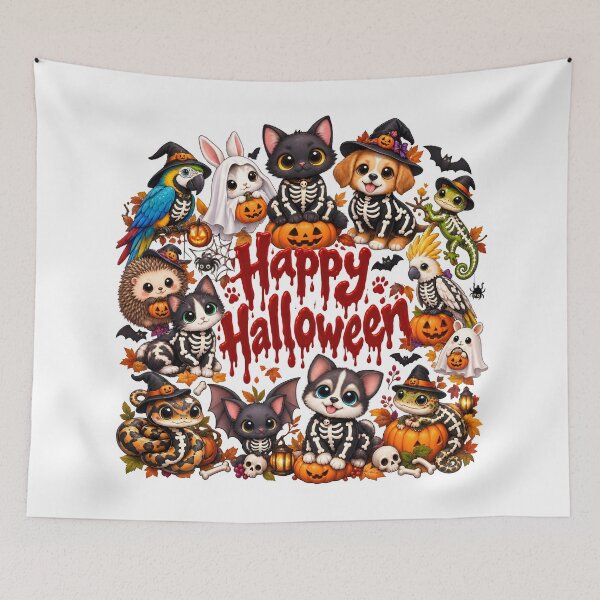 Item preview, Happy Halloween Cute Animal Skeletons – Kawaii Veterinary Halloween designed and sold by Bettybee00.