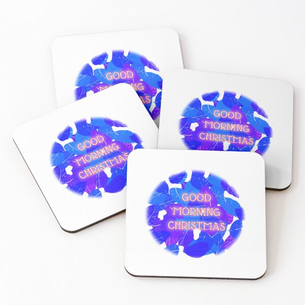 Item preview, Good Morning Christmas - Unique Blue Leaves Holiday Art designed and sold by AWADHESH  CHAURASIA.