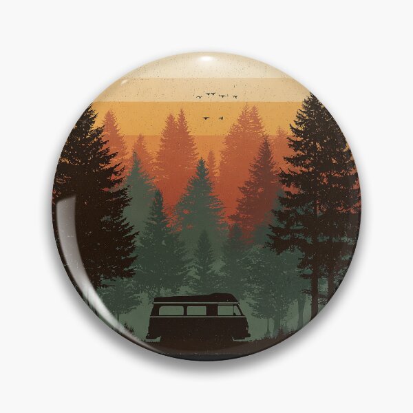 Item preview, Retro Camper Camping Forest Sunset Vintage Outdoor Adventure designed and sold by D-Oles-Mercher.