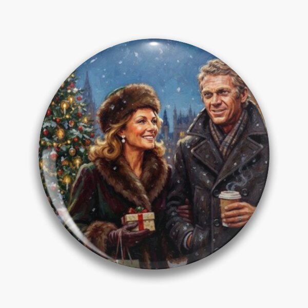 Item preview, Steve McQueen & Jacqueline Bisset London Christmas Broadstroke Oil Painting designed and sold by Art's Diner.