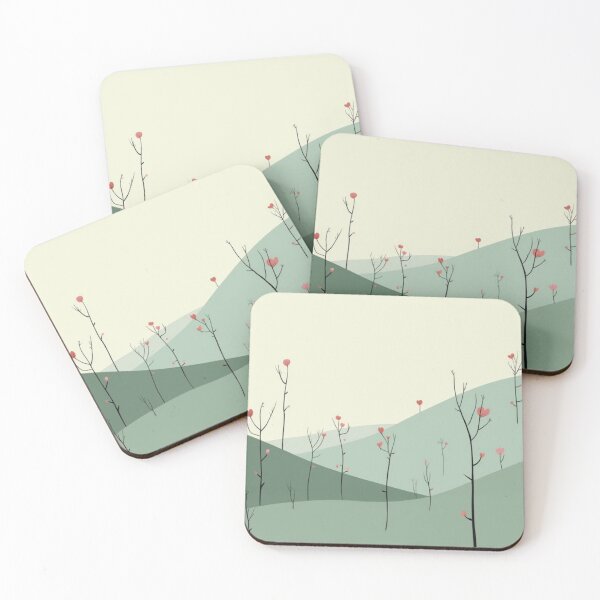Item preview, Minimalist Landscape with Heart-Shaped Blooms designed and sold by Mary Spencer.