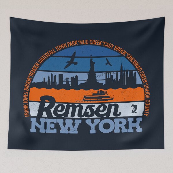 Item preview, Remsen New York Sunset Retro Vintage Local Pride Logo designed and sold by CRHPOD20.