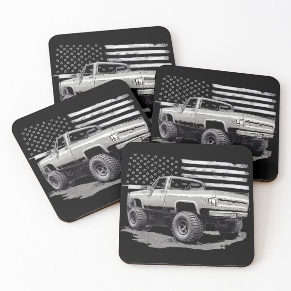 Item preview, Vintage Square Body Chevy Truck American Flag 4x4 Off-Road Design designed and sold by redkat-4.