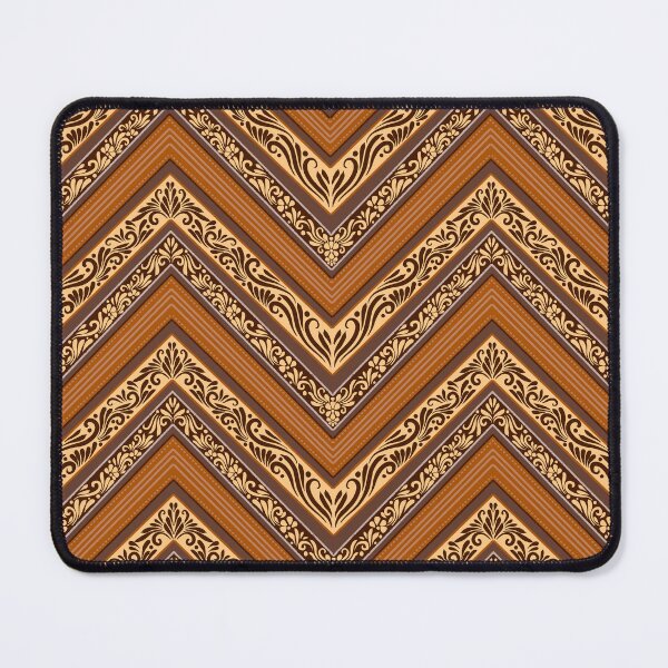 Item preview, Ornate Copper & Amber Chevron | Vintage Damask Zigzag Pattern designed and sold by Rukhscreations.