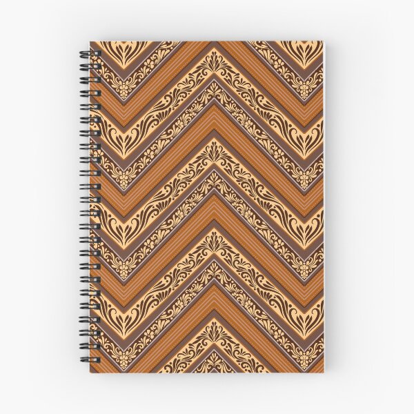 Item preview, Ornate Copper & Amber Chevron | Vintage Damask Zigzag Pattern designed and sold by Rukhscreations.