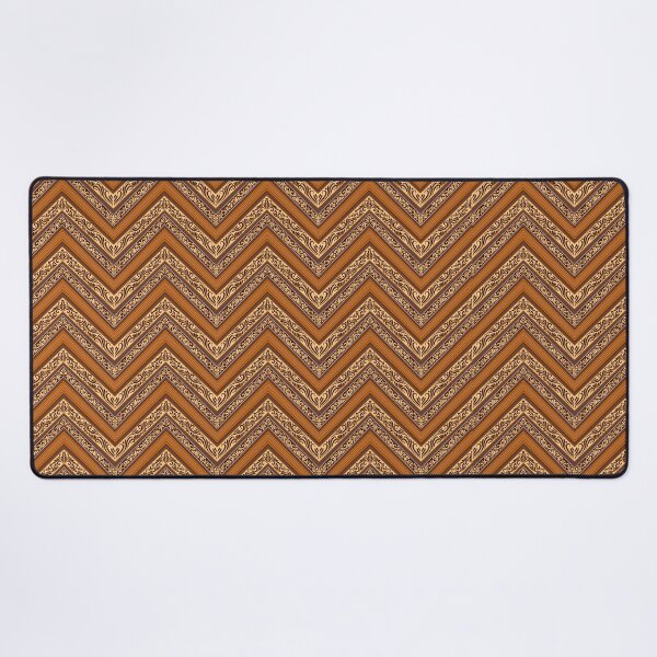Item preview, Ornate Copper & Amber Chevron | Vintage Damask Zigzag Pattern designed and sold by Rukhscreations.