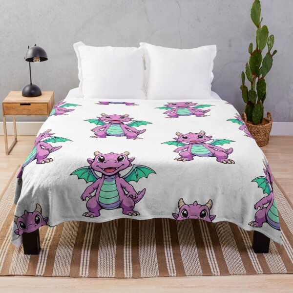 Item preview, Tiny Purple Dragon – Retro Cartoon designed and sold by JanjjaSoulInk.