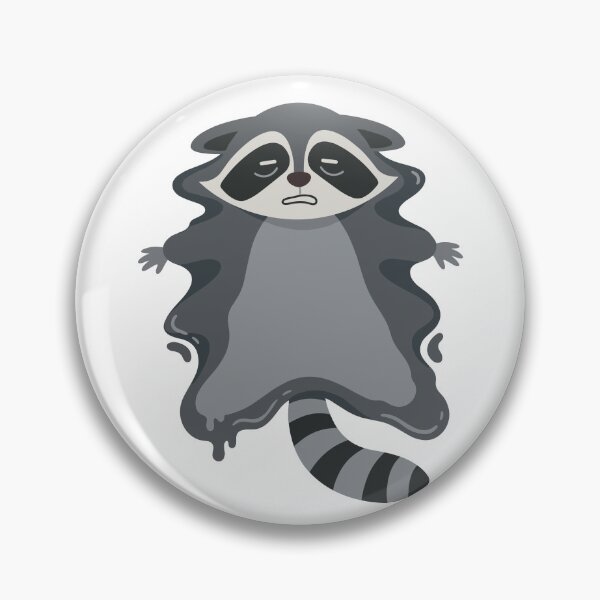 Item preview, Exhausted raccoon sprawled flat on the floor, resembling a puddle, ideal for lazy day memes and burnout humor. designed and sold by ElegantOutlines.
