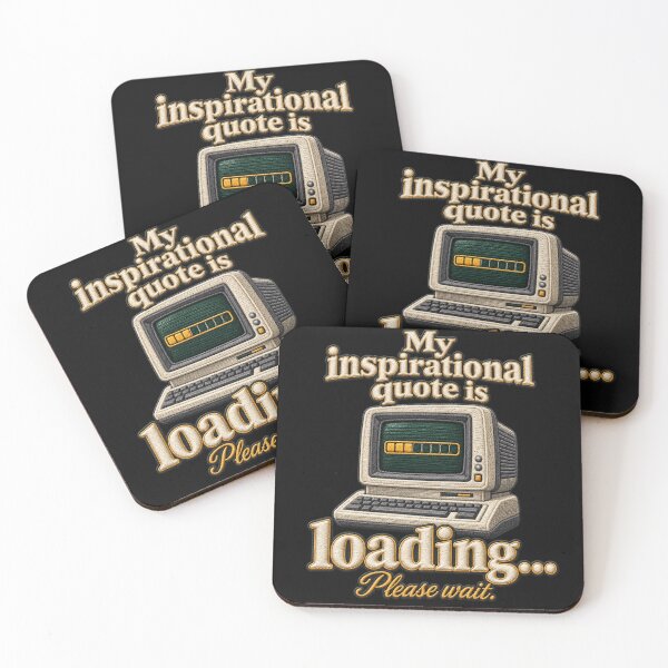 Item preview, Funny Computer Quote – My Inspirational Quote Is Loading – Retro Embroidery Effect designed and sold by Emoji Emblems.