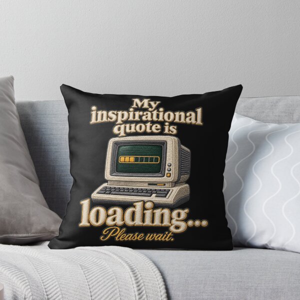 Item preview, Funny Computer Quote – My Inspirational Quote Is Loading – Retro Embroidery Effect designed and sold by Emoji Emblems.