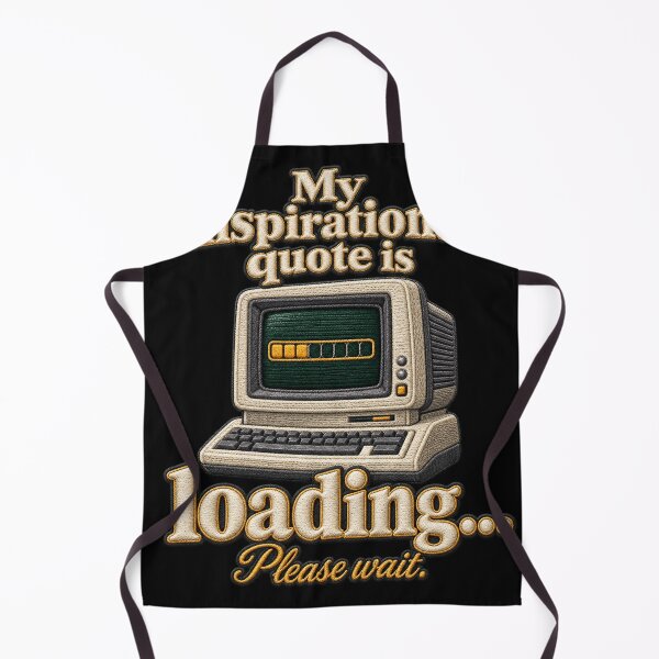Item preview, Funny Computer Quote – My Inspirational Quote Is Loading – Retro Embroidery Effect designed and sold by Emoji Emblems.