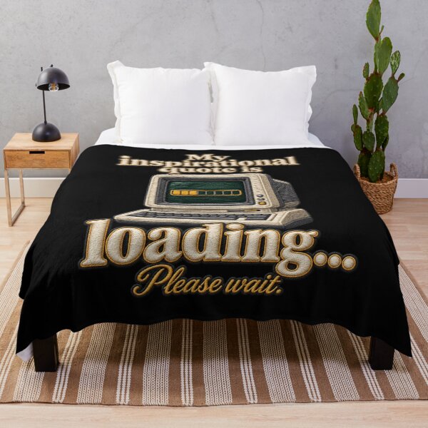 Item preview, Funny Computer Quote – My Inspirational Quote Is Loading – Retro Embroidery Effect designed and sold by Emoji Emblems.