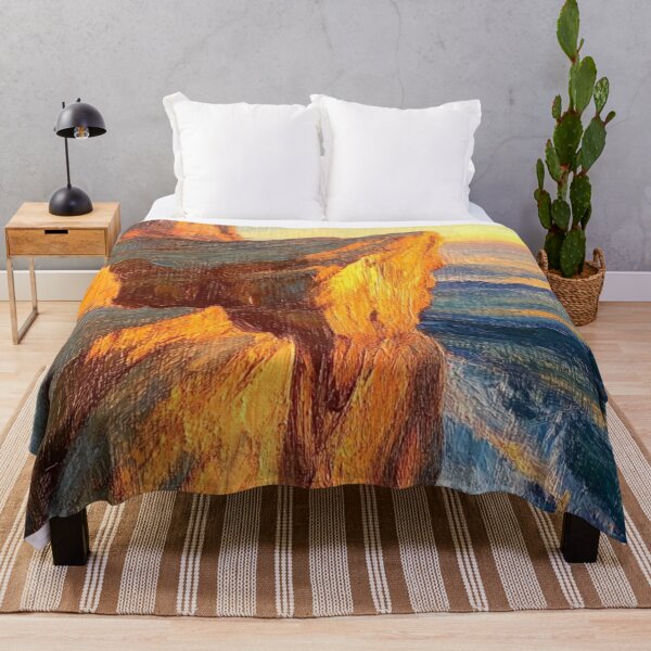 Item preview, Golden Hour Sea Cliff Coastal Sunset Oil Painting designed and sold by OpenFieldNotes.