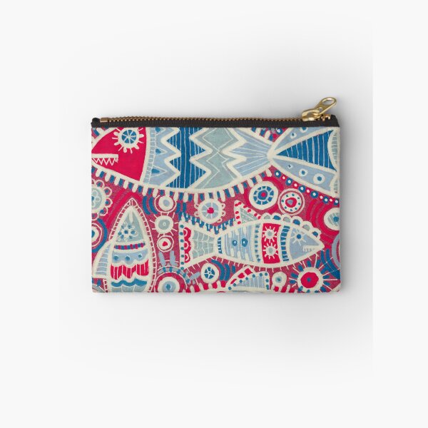 Item preview, Red and Blue Folk Fish Pattern designed and sold by Fani*.