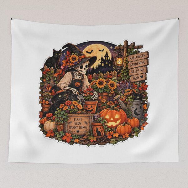 Item preview, Halloween Gardening Keeps Me Sane designed and sold by MysticCanvasAi.