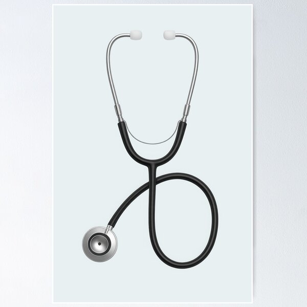 Item preview, Minimalist Stethoscope Symbol for Doctors, Physicians and Nurses | Nurse Life and Medical Student Black Stethoscope | Doctor and Nurse Appreciation Gift designed and sold by LitzoyGlobeArt.