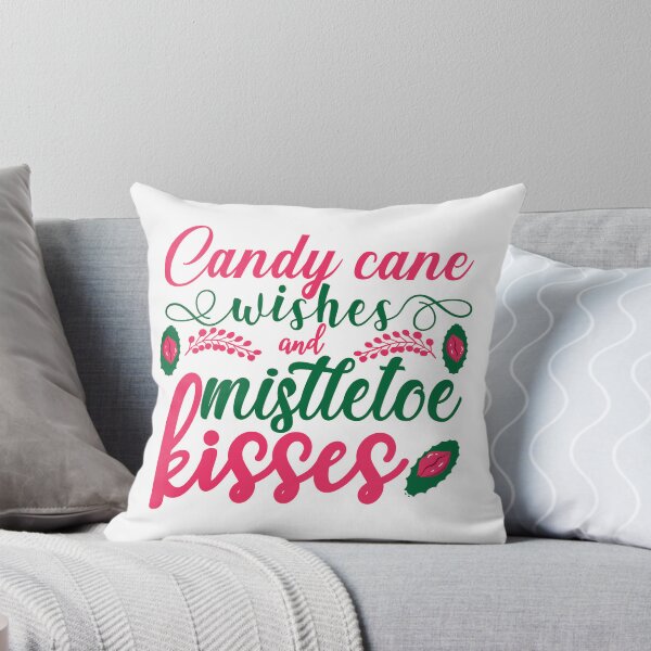 Item preview, Candy Cane Wishes Mistletoe Kisses Christmas Quote designed and sold by FuzionRaptor.