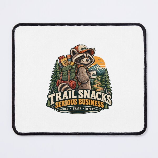 Item preview, Trail Snacks Serious Business Funny Raccoon Hiking designed and sold by JojoStudio84.