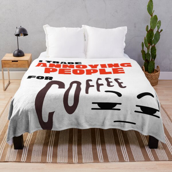 Item preview, I Trade Annoying People For Coffee Red Typography Funny Quote designed and sold by LensDyn™.