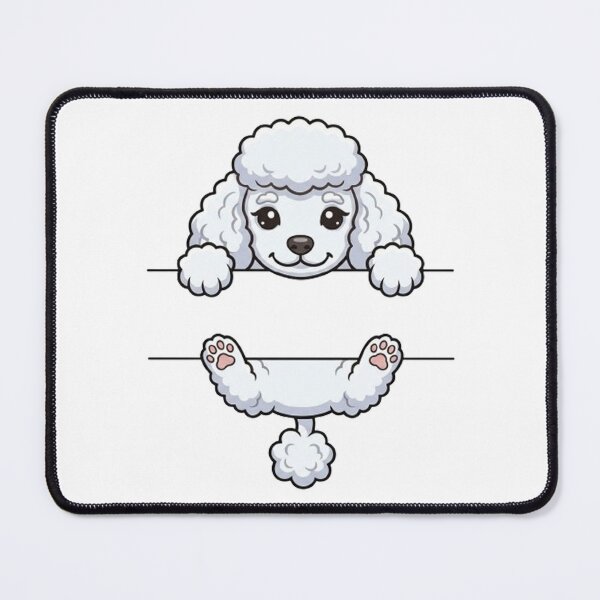Item preview, Cute Peeking White Poodle Split Monogram designed and sold by PetalsPaws.
