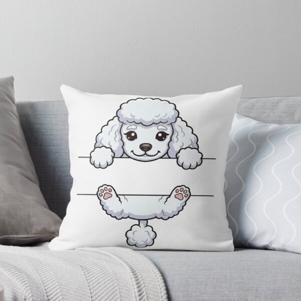 Item preview, Cute Peeking White Poodle Split Monogram designed and sold by PetalsPaws.
