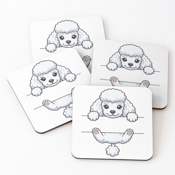 Item preview, Cute Peeking White Poodle Split Monogram designed and sold by PetalsPaws.