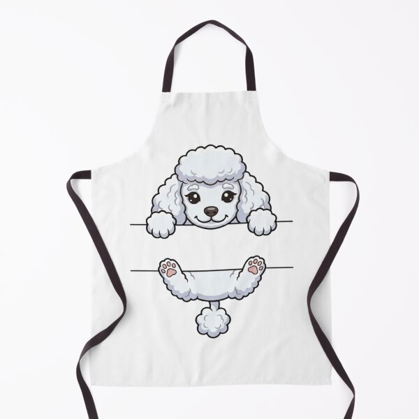 Item preview, Cute Peeking White Poodle Split Monogram designed and sold by PetalsPaws.