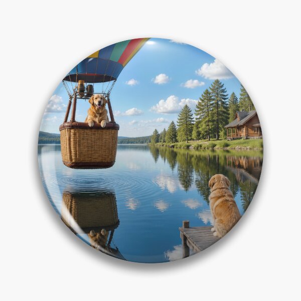 Item preview, Golden Retriever in a Hot Air Balloon designed and sold by Maria Dryfhout.